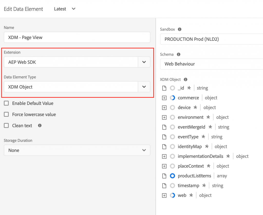 The XDM Data Element